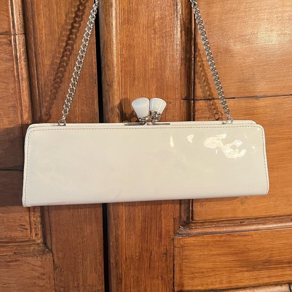 ALDO White Patent Leather Clutch